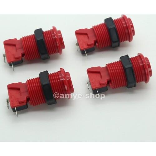 Reyann New 4 pcs/lot Red HAPP Standard Classic Arcade Buttons For Arcade Machines & Arcade MAME DIY Parts With Microswitch DIY