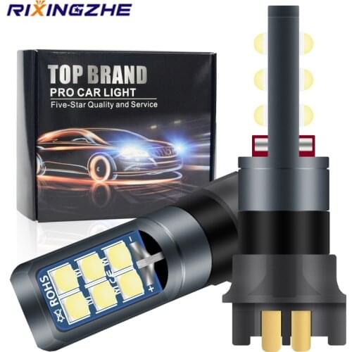 2PCS CANBUS PW24W PWY24W LED Bulbs White 3030 LED 12SMD Turn Signal Light For Audi BMW Ford DRL Daytime Lights Waterproof