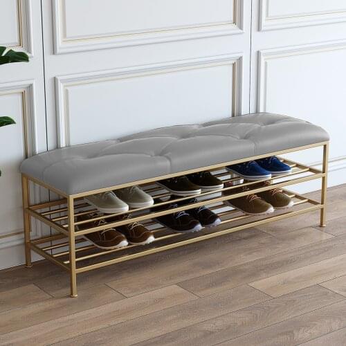 Shoe Changing Stool Home Shoe Cabinet Rack at the Door Shoe Cabinet Rack Nordic Soft Bag Cushion Shoe Stool Light Luxury Entry