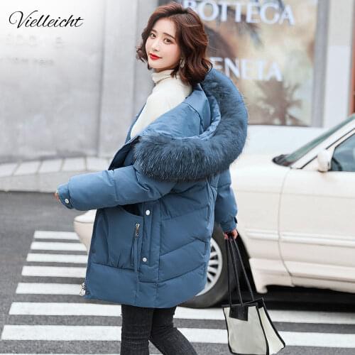 Vielleicht 2021 Winter Coat Women Thickening Warm Parkas Snow Wear Slim Fashion Female Jacket Plus Size Cotton Padded Clothes