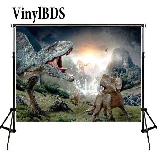 VinylBDS Dinosaur Doomsday World Photo for Boy Tyrannosaurus Dinosaur Background Jurassic Park Party Backdrop for Photo Studio