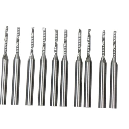 High Precision Grind!High Quality!10pcs 3.175*1.5*12mm Single Flute Milling Cutter Soild Carbide One Spiral Flute Bits