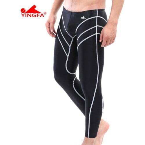 Yingfa Men/boys professional chlorine resistant sunscreen long swim trunk fall winter swimwear wet suit diving Pants 9707