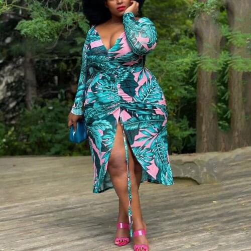 Women Dress New Season Autumn Winter 2021 New Arrivals Blue V Neck Drawstring Bodycon Asymmetric Evening Night Club Vestidos Hot