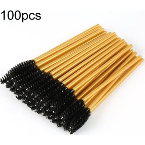100pcs/set One-Off Disposable Eyelash Mini Brush Mascara Applicator Wand Easy Use Makeup Tool Kit for Women