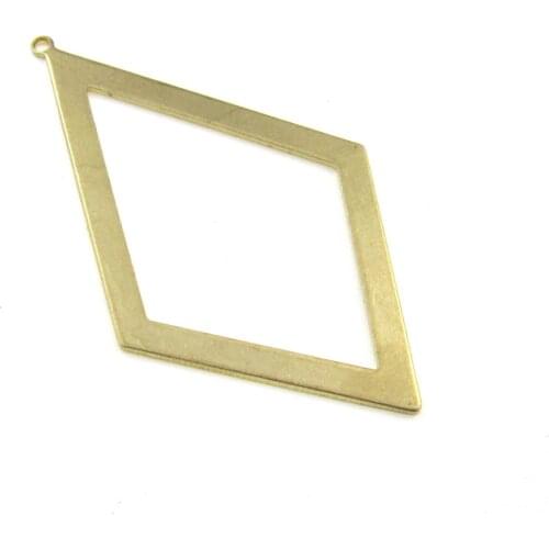 Brass earring charm brass rhombus pendant 55.4x32x1.1mm Raw brass Geometric findings -2pcs R1490