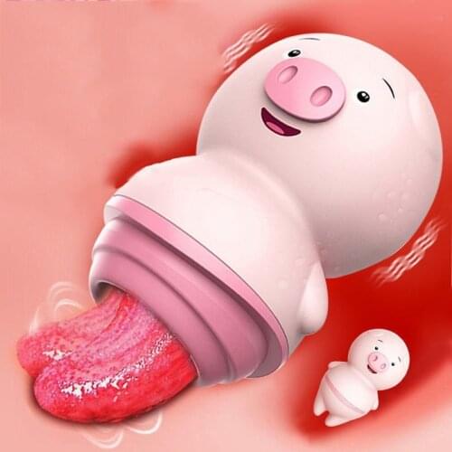 6 Modes Cute Pig Vibrators for Women Tongue Lick Clitoral Stimulation Masturbator Nipple Massager Sex Toys Female Mini USB Toys