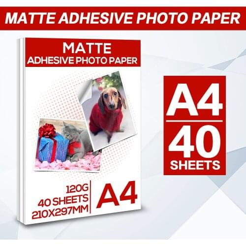 A4 20/40 Sheets Self-adhesive Matte adhesive photo paper for all Inkjet Printer Matte Printer Paper inkjet sticker photo paper