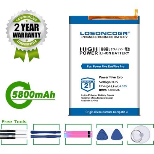 LOSONCOER Battery 5800mAh For Highscreen power Five Evo / Five Pro Battery
