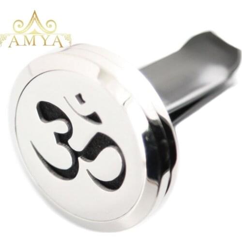 30mm Diffuser 316 Stainless Steel Car Aroma Locket Essential Oil Car Diffuser Lockets Free 40Pcs Pads