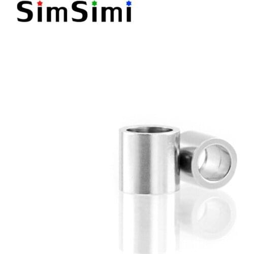 Simsimi cylinder column Bead 3/5/6/7mm Space slide beads Stainless Steel Diy Jewelry Making parts Wholesale 100pcs