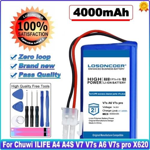 For Chuwi ILIFE A4 A4S V7 V7s A6 V7s pro X620 Robot Vacuum Cleaner Lithium 18650 CR130 V780 EHS-Q800 cen550 646 cen553 Battery