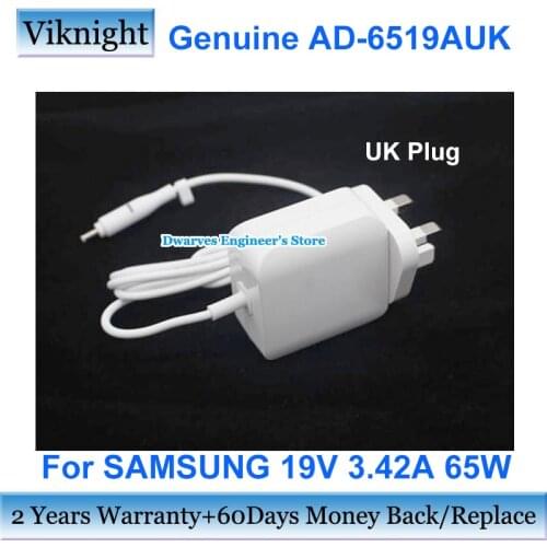 EU US UK AU Plug 19V 3.42A 65W AC Adapter Charger For Samsung 551XAA 550XTA 55X0AA AD-6519AKR PSCV650105A Laptop Power Supply
