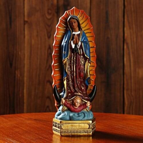 EUROPEAN BLESSED VIRGIN MARY ART SCULPTURE CHARACTER FIGURINE RESIN CRAFTS HOME DECORATION ACCESSORIES CHRISTIAN GIFT R4754