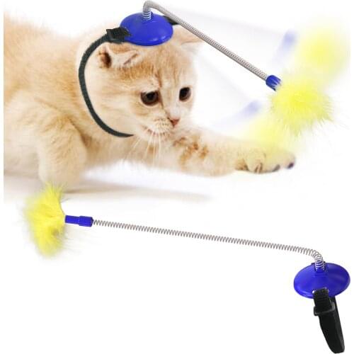 Cat Toys Cat Self-healing Sticks To Relieve Boredom Head-mounted Funny Cat Stick Feather Cat Interactive Toys