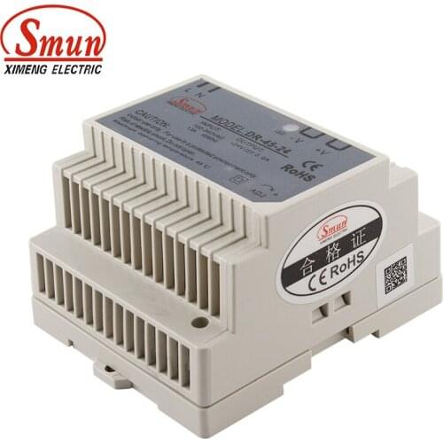 SMUN DR-45-24 45W 24V 1.9A Single Output AC-DC Indoor Din Rail Switching Mode Power Supply