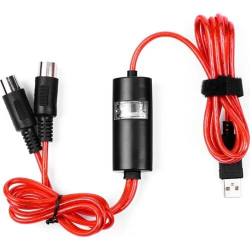 USB to 2 MIDI Interface Adapter Cable Converter For PC Music Keyboard Synth Adapter Windows & Mac iOS 2 Meters