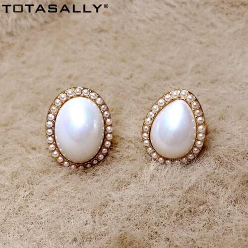 TOTASALLY Baroque Style womens Rings for party Fashion Big Simulated Pearl Rings Ladies Pendant Jewelry Gifts Dropship