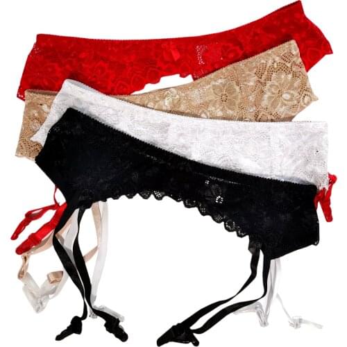 M L XL Large Size Black/White/Red Lace Suspenders For Stockings Sexy Lingerie Hot Women Wedding Garter Belt Erotic Underwear