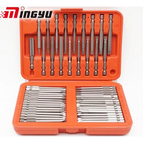 MING YU 50pcs/set Professional Bits Set Sturdy CR-V Screwdriver Head Set Torx Hex Bit Set with Case