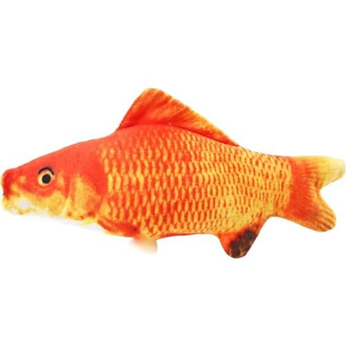 3D Pet Soft Plush Fish Shape Cat Toy Interactive Gifts Fish Catnip Toys Stuffed Pillow Doll Simulation Fish Playing Toy For Cat