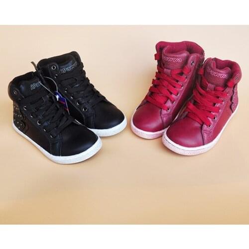 New 1pair Fashion sneaker Children shoes, Kids PU Leather boot girl Shoes inner 15.6-19.8cm