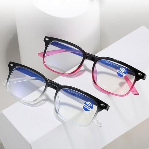 New Retro Women Men Reading Glasses Fashion Anti-Blue Light PC Lens TR Eyewear Frame Presbyopia Eyeglasses Female 1.0-4.0 R266