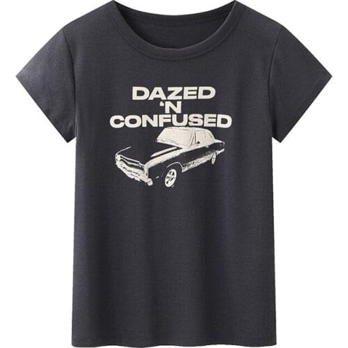 Casual Women Soft Cotton O Neck T-shirt 2021 Summer Fashion Ladies High Street Vintage T-shirt Female Printed Straight T-shirt