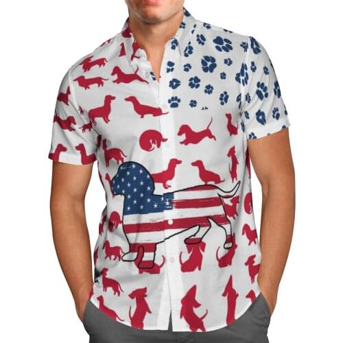 Cute Animals Dog Anime Shirt 3D Hawaiian Shirt Men Summer Fashion Short Sleeve Shirts Oversized Chemise Homme Camisa Masculina