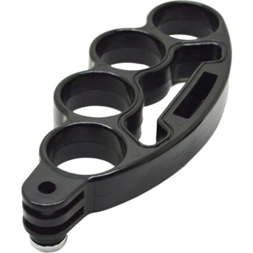 Handheld Plastic Knuckles Fingers Grip Ring Monopod Mount for GoPro Hero 4/3+/3/2/1 SJCAM Sport Camera with Thumb Long Screw(bla