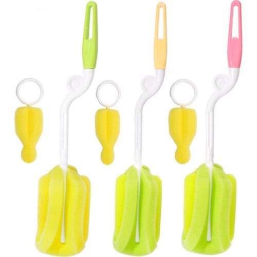 Baby Bottle Brush 360 Degree Rotating Spin Sponge Brush Baby Kids Children Milk Feeding Bottle Nipple Cleaning Scrubber Brushes