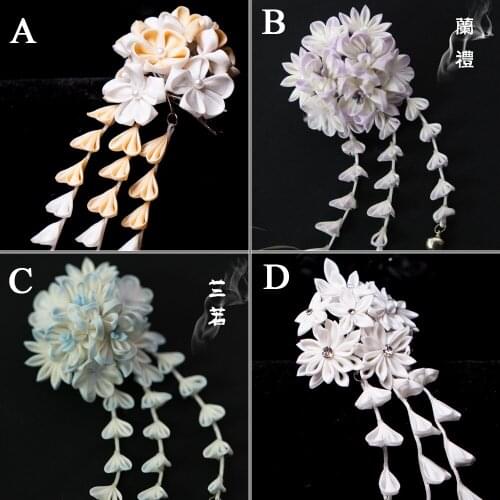 Japanese style Handmade Purple white wisteria Hairpin Headwear BJD 1/3 1/4 SD DD MSD Doll Accessories