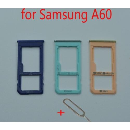 Phone SIM Card Tray Slot For Samsung Galaxy A60 A6060 Original Cellphone Micro SD Card Adapter Holder Accessories