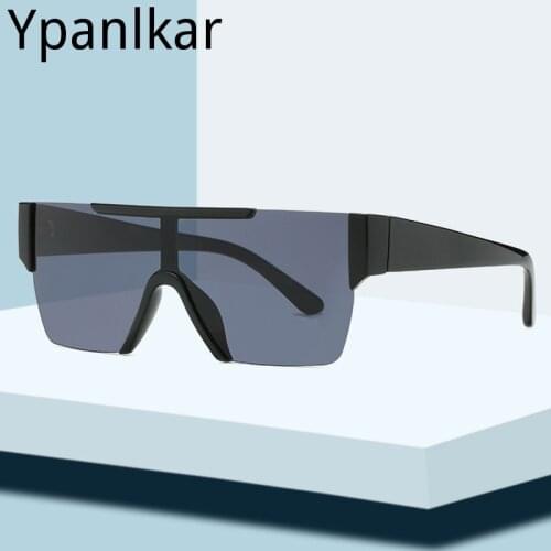 New Personality One-piece Rimless Sunglasses Men and Women Trendy Street Shooting Eyeglasses Color Glasses