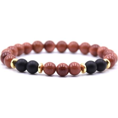 Spectrolite 8MM Charms Stone Bracelet With 4pcs Matte Black Man Fashion Women Gift For Bracelets