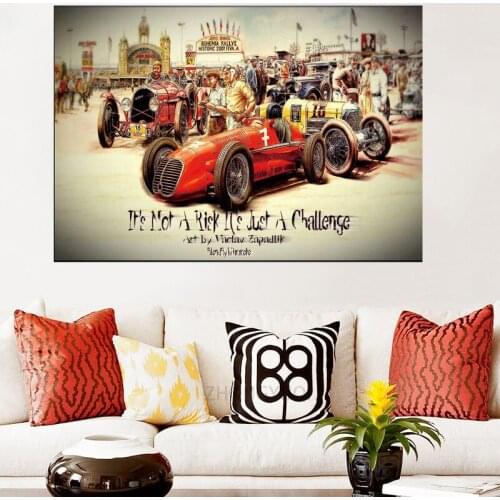 Vintage Car Posters Retro Poster Classic Racing Car Artwork Wall Art Picture Print Oil Canvas Painting For Home Living RoomDecor