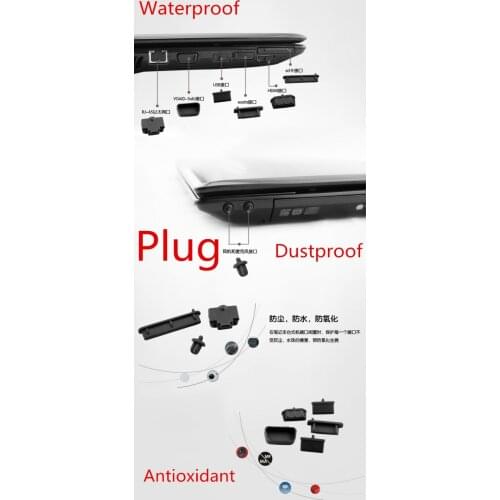 Waterproof Dustproof Laptop Black Silicone plug port cover For HP 8460P 8470P 9480M 9470M 2570P