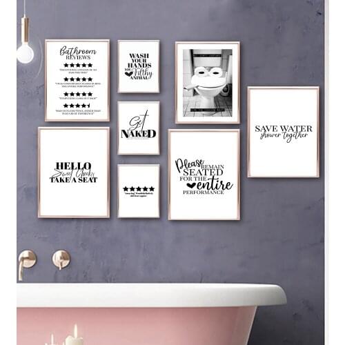 Animal In Toilet Poster Funny Bathroom Rules Sign Nordic Wash Your Hand Prints Humour Pictures Get Naked Bathroom Home Decor