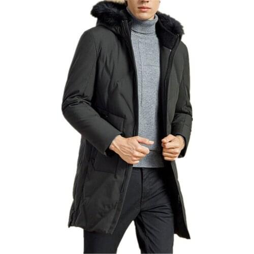 Winter Jacket 90%Duck Down Jacket Men Real Raccoon Fur Collar Coat Thick Long Parka Fashion Men Clothes YT6107160 MY793