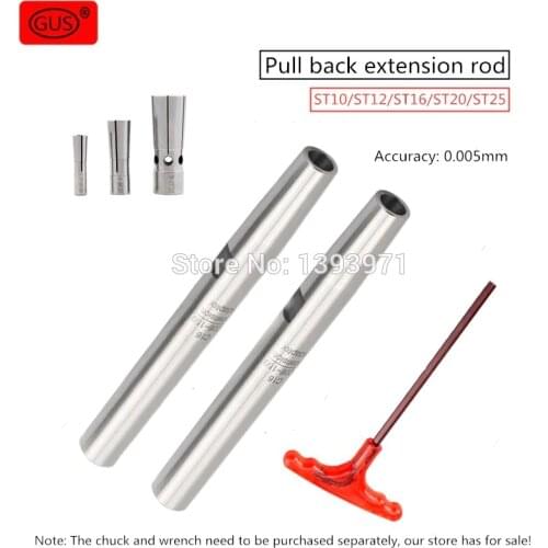 GUS 1Set Slim Collet Chuck ST12 SDC6 120L ST12-DC6-150 ST16 DC6 ST20 DC8 Pull Back Extension Adapter Toolholder Post Pull