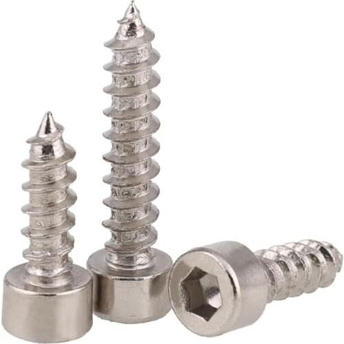 10Pcs M3.5 M4 M5 M6 Nickel-plated Socket Head Cap Screw Self-tapping Hex Screw 8.8 grade hard screws Audio screw