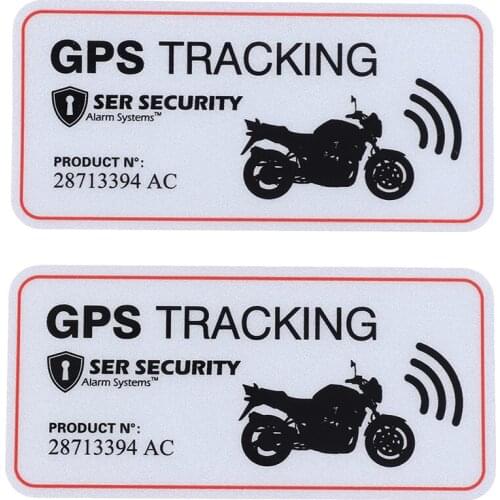 2pcs Warning lable GPS TRACKING Alarm system sticker Anti-Theft sticker reflective vinyl sticker for car motocrclye bike