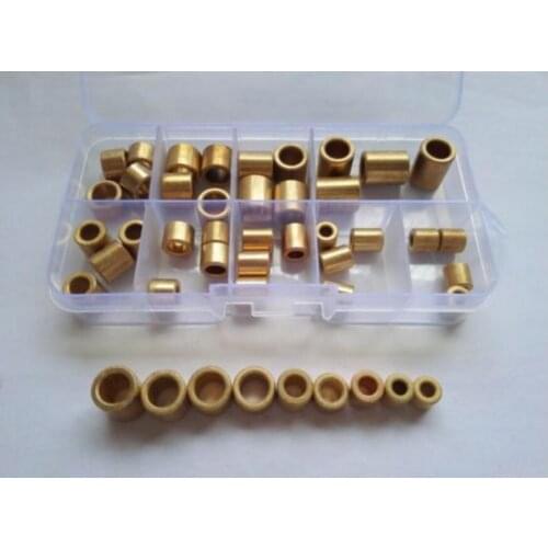 45pcs 8mm-15mm Powder Metallurgy Oil Copper Sleeve Bearing Brass bearing Types Sets Assortment