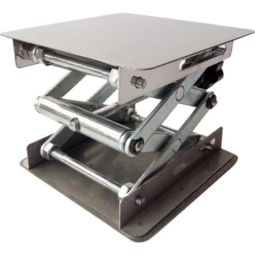 4X4'' Steel Lab-Lift Lifting Platforms Lab Jack Scissor Stand Rack 100X100X150mm