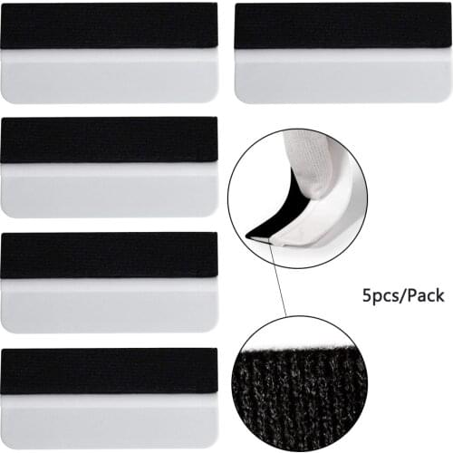 EHDIS 5pcs Carbon Fiber Fabric Felt Scraper Window Glass Tint Vinyl Soft Squeegee Wrapping Car Film Sticker Remove Cleaning Tool
