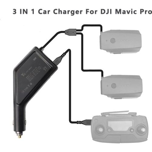 DJI Mavic Pro Dual-Battery Car Charger Fast Charging Intelligent Battery Charger w USB Port Remote Controller Drone Accessories