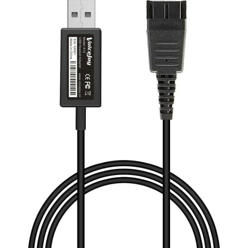 VoiceJoy Quick Disconnect to USB Plug QD Cable Adapter Compatible with Jabra GN Headsets