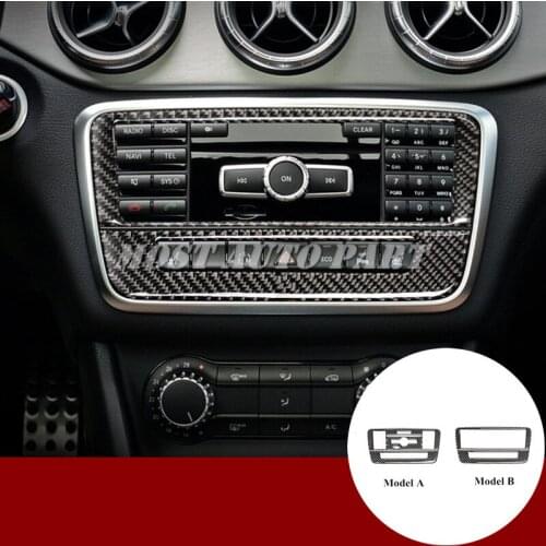 For Benz CLA C117 W117 Carbon Fiber Center Console CD Panel Cover 2013-2018 2pcs Car Accessories Interior Car Decor Car Trim