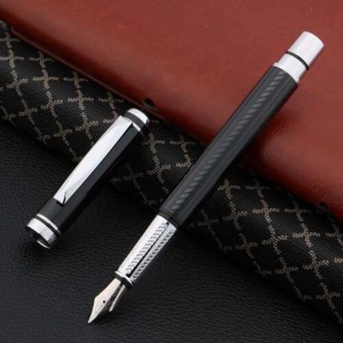 BLACK ice flowers Metal Silver piece Trim M Fountain Pen