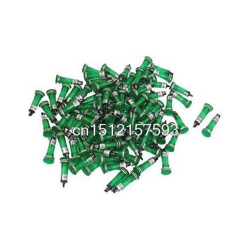 DC 12V 10mm Holing Recessed Green Signal Indicator Pilot Light XD10-1 100 Pcs